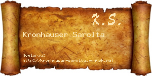 Kronhauser Sarolta névjegykártya